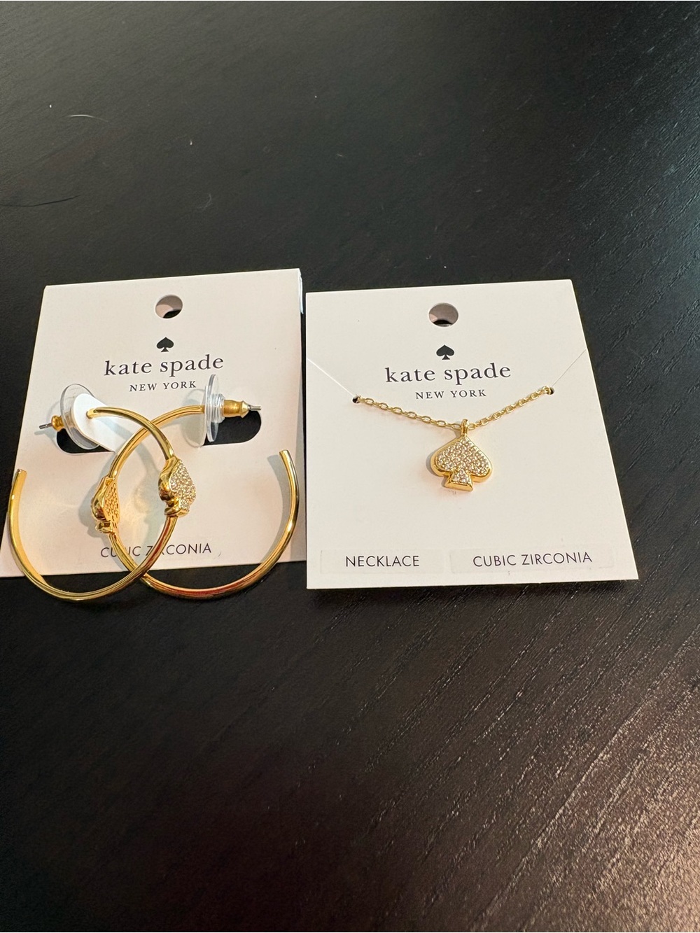 kate spade Gold Spade Hoop Earrings and Pendant Necklace Set **NWT**